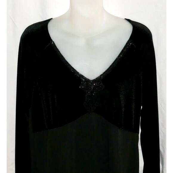 Rabbit Rabbit Rabbit Black Velvet Beaded Cardigan Top Size 12 - Picture 2 of 8